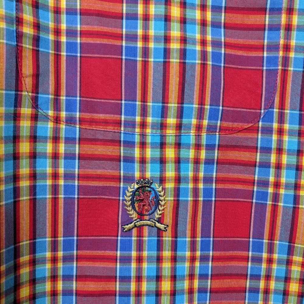 Vintage Tommy Hilfiger Plaid Short Sleeve Shirt - Picture 5 of 5